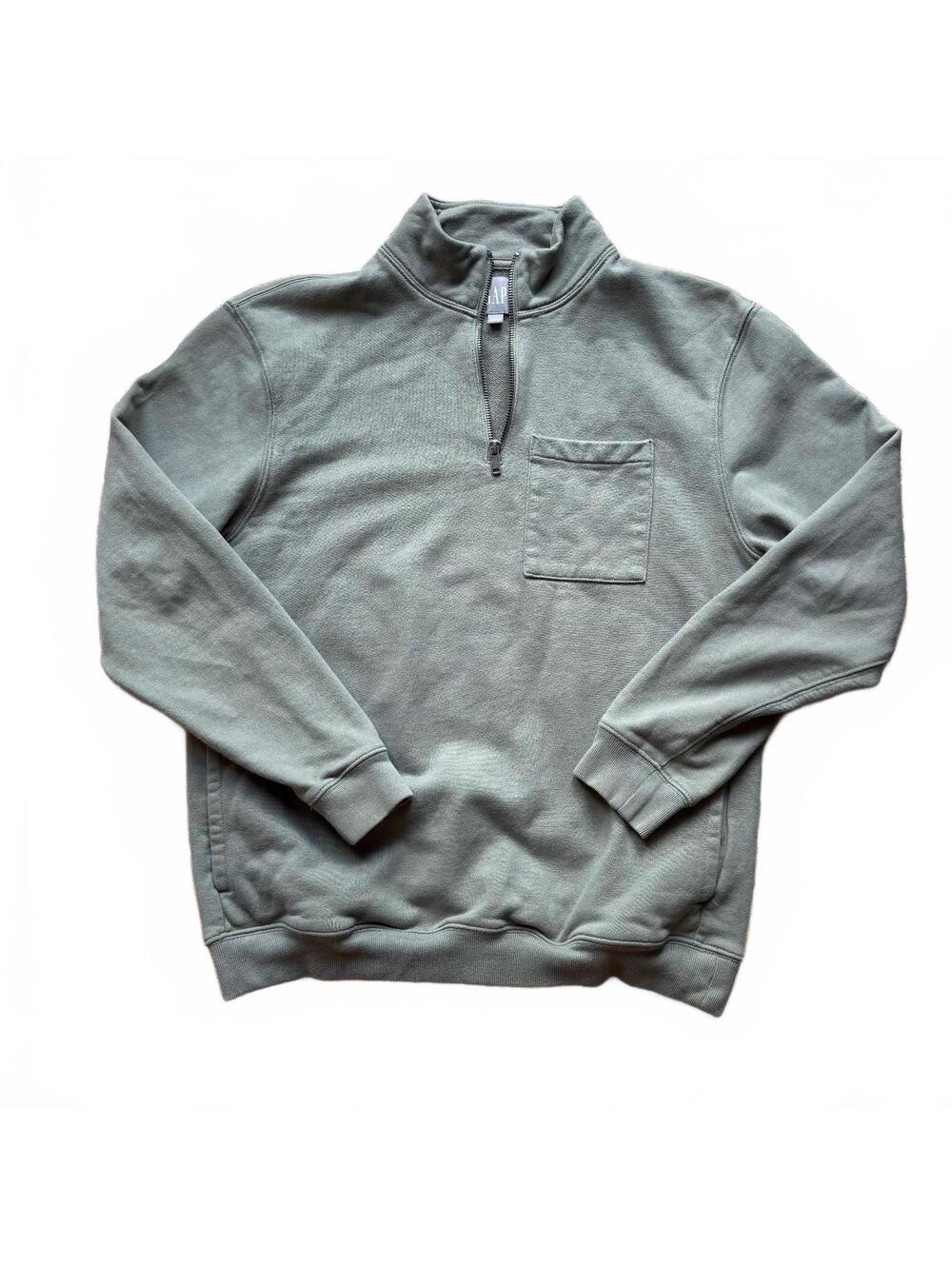 Vintage GAP Sage Green Quarter Zip Pullover Sweatshirt Size S